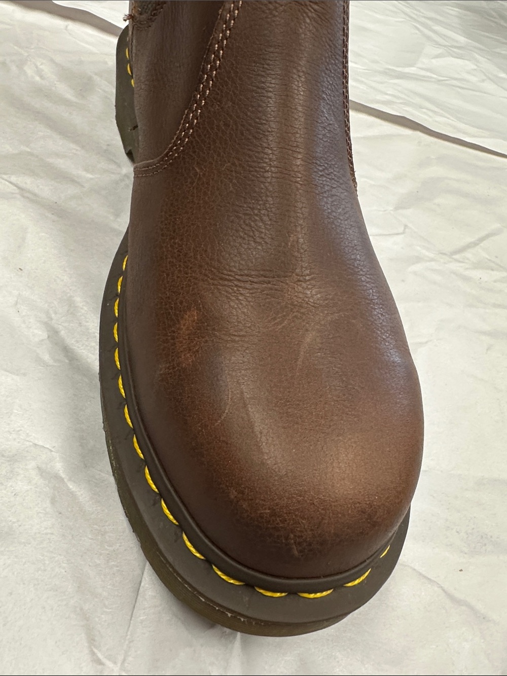 Dr. Martens Men’s Brown Chukka Chelsea Boots with Yellow Stitching size 11 - Picture 7 of 15